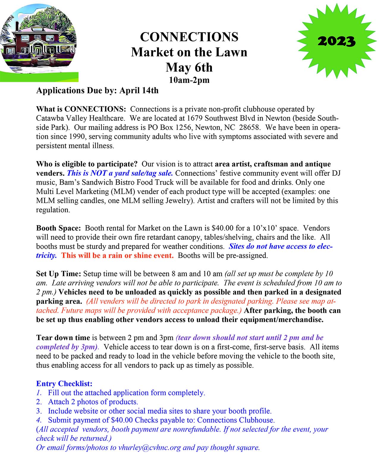 Market on the Lawn vendor application 2023
