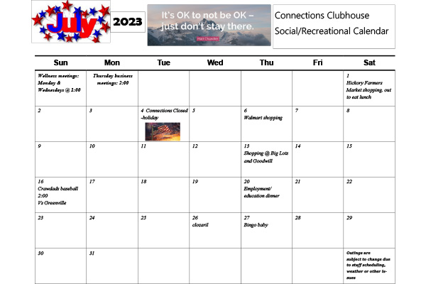 July 2023 calendar