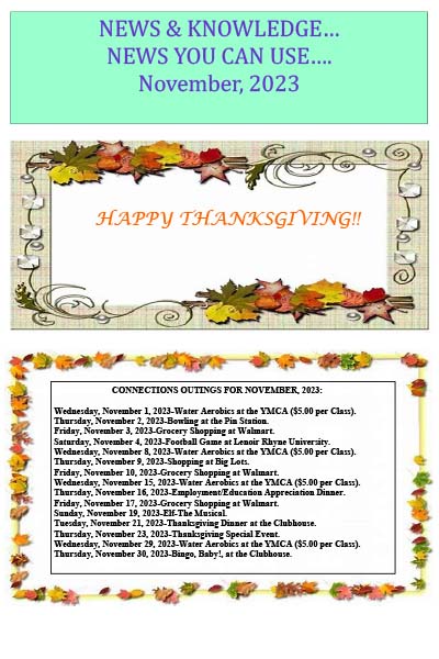 Connections clubhouse October Newsletter